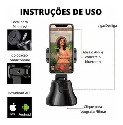 Suporte inteligente para celular com rastreamento de rosto 360