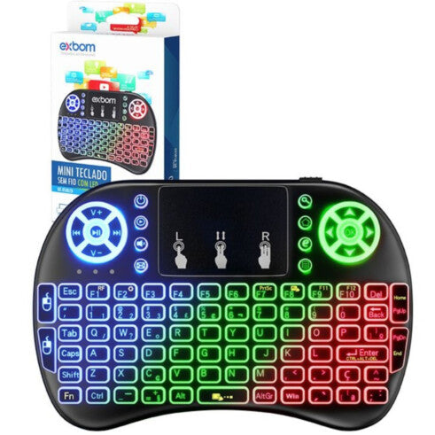 Mini teclado Exbom com Led para TV